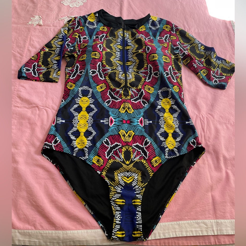 Multicolor Patterned One-Piece Swimsuit